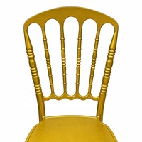 Chaise de banquet de luxe à cadre doré, chaise de salle à manger en métal de style Napoléon pour événements de mariage et locations, idéale pour restaurants