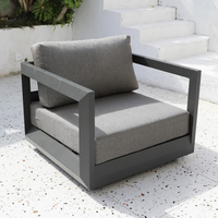Ensemble de canapés d'extérieur en aluminium durable, table basse de jardin moderne, canapé de patio en métal