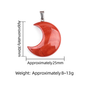 Luna creciente Chakra piedra colgantes collar curación cristal Reiki piedras preciosas encantos collar piedra Natural Collar para mujer - Product Image 3