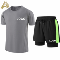 Prix d'usine – Ensembles de t-shirts respirants grande taille pour hommes, impression personnalisée, logo sur mesure, ensembles 2 pièces amples pour hommes