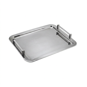 Plateau de service octogonal en acier inoxydable de qualité alimentaire, plateau à nourriture en métal durable pour hôtel, restaurant, mariage, fournitures de fête - Product Image 1