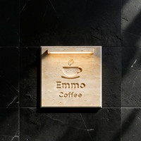 Enseigne en travertin romain personnalisée avec éclairage LED étanche double face, enseigne lumineuse pour l'extérieur, devanture de café, pour pizzeria