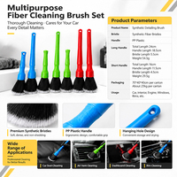 Brosse de nettoyage intérieur de voiture haut de gamme, résistante aux rayures et aux produits chimiques, en fibre de nylon, avec manche en PP, pour aérateurs, tableau de bord, sièges en cuir et écrans LCD