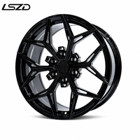 Jantes LSZD 20x9 Flow Formed 6x139.7 ET12 Noir Brillant Géométriques pour Ranger Hilux D-Max Fortuner