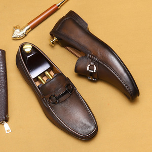 Zapatos de boda de primera calidad para hombre, mocasines de suela blanda de cuero genuino, estilo británico, cómodos, transpirables, para oficina, carrera, piel de vaca de grano superior - Product Image 4