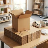 Boîtes d'expédition à double paroi en carton ondulé brun de 2 mm avec fermeture magnétique, logo personnalisé en relief, matériaux recyclés pour cadeaux