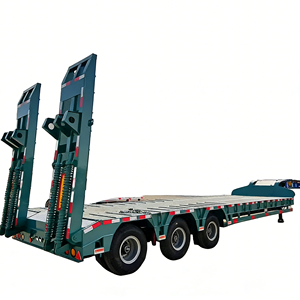 12. Remolque <span class=keywords><strong>para</strong></span> Bulldozer de 3 <span class=keywords><strong>Ejes</strong></span> y 80 Toneladas con Rampas Hidráulicas de Elevación y Luces de Seguridad <span class=keywords><strong>para</strong></span> Asia Central, Venta Directa de Fábrica - Product Image 1