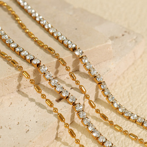 Collar de Diamantes a la Moda Europeo-Americano, Corte Princesa, Cadena de Oro, para Uso Diario de Mujer, XL301 - Product Image 3