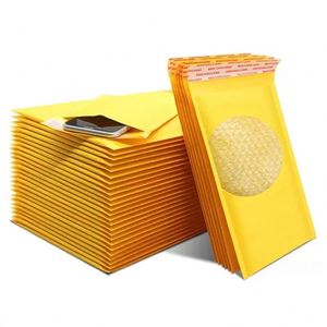 Enveloppe à bulles en papier kraft jaune composite pour emballage express anti-choc (motif vache) - Product Image 1