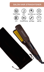 Salón profesional, plancha plana de 360 grados, nueva tendencia, placa de titanio, rodillo alisador de pelo, temperatura LCD, ahorro de electricidad - Product Image 5