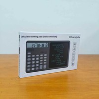 Tablette d'écriture multifonctionnelle 2-en-1 en plastique avec calculatrice vocale et grand écran pour affaires