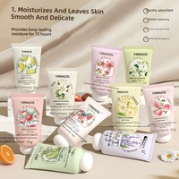 Crème pour les mains portable YIMIAOSI aux fruits et aux fleurs 30g, hydratante et parfumée ; Camomille, Lavande, Fleur de cerisier, Gardénia, Jasmin