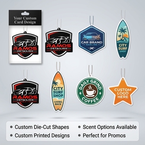 <span class=keywords><strong>D</strong></span>ésodorisant de voiture suspendu en papier personnalisé - Forme sur mesure - Logo imprimé - Carte parfumée - Product Image 3