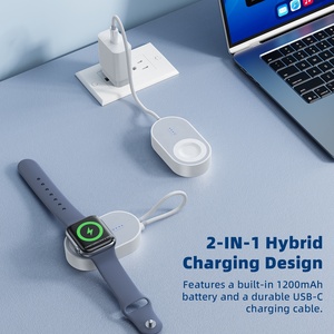 Cargador Inalámbrico para Reloj HNT 2 en 1, 1200mAh, Entrada Tipo-C, Carga Rápida, Portátil, Magnético, para <span class=keywords><strong>Apple</strong></span> <span class=keywords><strong>Watch</strong></span> 6/7/8/9 - Product Image 4