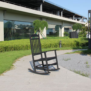 Nouvelle arrivée Chaise berçante de patio en résine plastique résistante aux intempéries noire - Product Image 1