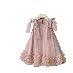 Robe de princesse pour filles, sans manches, en <span class=keywords><strong>maille</strong></span>, avec nœud décoratif, pour les sorties estivales quotidiennes - Product Image 4