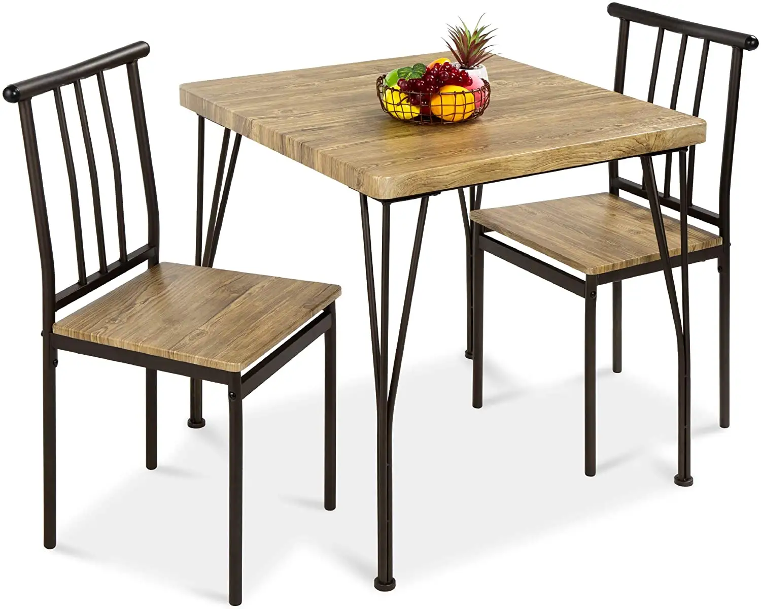 T נורדי תעשייתי מינימאלי עגול עץ אוכל שולחנות וכיסאות סט עבור חללים קטנים עץ למטבח