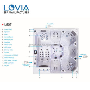 Vasca Idromassaggio Esterna in Acrilico Personalizzabile di Lusso per 6 Persone, Prezzo all'Ingrosso di Fabbrica, MOQ 1 Unità, per Acquirenti Privati - Product Image 4