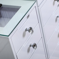 Coiffeuse moderne en bois massif avec miroir, en MDF, non pliable, pour petit appartement, avec rangement, pour chambre et salon