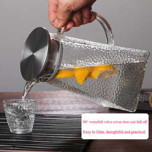 Hot bán hộ gia đình công suất lớn 1000ml 1500ml thủy tinh borosilicate nước bình thủy tinh làm mát nước ấm đun nước với nắp - Product Image 6