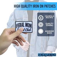 Lugano Feral Mom Social Club Patches de broderie en fer 3 "Appliques de couture pour sacs à dos Humour Broderie sarcastique pour garçons