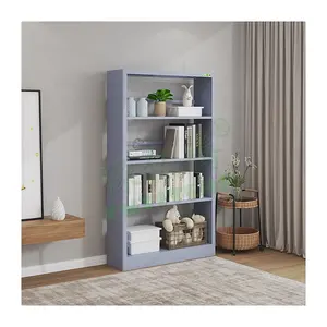 European Style Simple Office Bookshelf Library Furniture for Kitchen Dining Hotel Hospital Use Durable MDF Wood Glass Material