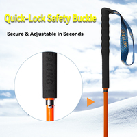 Bâton de marche réglable portable en fibre de carbone OKHEALING, bâtons de randonnée, de trekking et d'escalade, durables, antidérapants