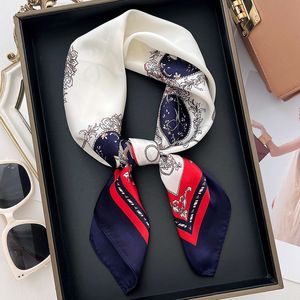 2025 Mới Mùa Xuân Thiết Kế Thời Trang 70Cm Satin Lụa Tóc Khăn Phụ Nữ Thanh Lịch In Ấn Lụa Cổ Khăn Đầu Khăn - Product Image 3