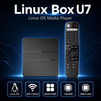 Boîtier TV Linux 4K Full HD Quad Core U7, lecteur multimédia IPTV, décodeur avec Wi-Fi double bande 2.4G 5G pour Smart TV