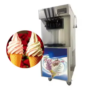 Mesin pembuat es krim lembut, atasan komersial ekonomis, CE 2024 profesional