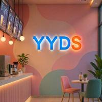 Letrero Decorativo 3D de Acrílico con Letras de Gelatina para Cafetería, Panadería, Pastelería, Logotipo Retroiluminado Personalizado con LED Cálido para Restaurante