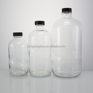 Boston Phong Cách 250Ml 500Ml 1000Ml Vòng Rõ Ràng Glass Đồ Uống Chai Với Nhựa Vít Cap Cho Nước Trái Cây Kombucha Đồ Uống Lưu Trữ - Product Image 1