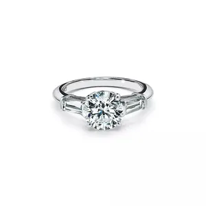 14k 18-каратное Золотое круглое обручальное кольцо лабораторное выращенное бриллиантовое кольцо обещание Пасьянс бриллиантовое кольцо