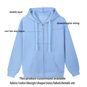 Sudaderas con capucha de diseño personalizado con cremallera de gran tamaño de alta calidad con cremallera sudaderas con capucha pulóver peso pesado Puff estampado con cremallera fabricante - Product Image 2