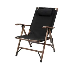 französischer Stil Buchen Outdoor abnehmbare Lounge-Stuhl Camping Sonnenbaden 600D Oxford Tuch faltbar