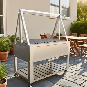 Parrilla de carbón de madera estilo Santa María Argentina moderna con asador Parrilla - Product Image 1