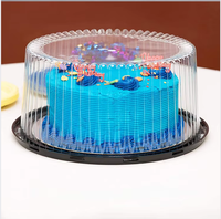 Boîte d'emballage de gâteau en plastique ronde jetable avec couvercle dôme transparent plateau noir pour les boîtes blister de cuisson de fête de famille