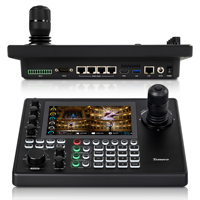 Contrôleur de caméra PTZ 4D Tenveo NDI à écran tactile, contrôle de groupe sur écran partagé en 4, contrôleur de joystick PTZ PoE IP, clavier