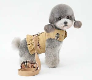 Set Trenchcoat hewan peliharaan unik kelas satu, 100 katun penahan angin cocok <span class=keywords><strong>Harness</strong></span> untuk anjing kucing kecil musim semi - Product Image 5