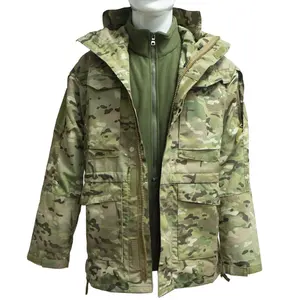 Çift güvenli sıcak satış özel m65 alan kamuflaj kış softshell erkekler kamuflaj avcı ceketi için ceketli