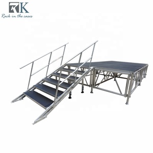 Scène de spectacle mobile pliable en aluminium pour extérieur, 4x8 pieds, 4x4 pieds, scène portable, structure de scène, plateforme d'exposition - Product Image 1