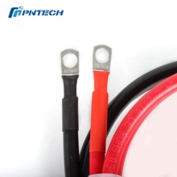 PNTECH Hot Sale Schwarzes Stromkabel Solar kabel 4 AWG oder 25 mm2 M8 Ring klemmen Negatives Blei batterie kabel für Solar-PV-System
