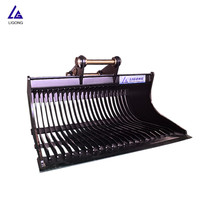 Godet de criblage Riddle 48'' (1000 mm) avec espacement des grilles de 100 mm, capacité 0,8 m³, godet squelette pour criblage de terre avec coupleur S60 S70 pour pelle hydraulique de 20 tonnes