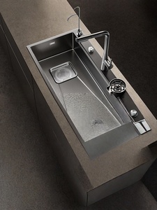 304 stainless steel sink large single basin lower left <b>drain</b> kitchen sink with dishwashing basin and garbage collection - Product Image 6