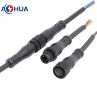 Éclairage Led Extérieur 2Pin Surmoulage M12 Connecteur Métallique Fil à Fil Mâle Femelle Faisceau de Câbles Connecteur LED IP65