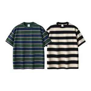 Men's T-shirt, striped retro outfit, simple and extraordinary
