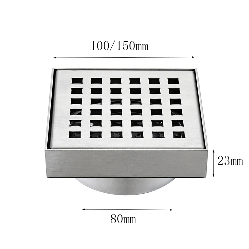 stainless steel floor drain with grid drain cover