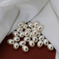 Perles de verre naturelles 6-14 mm, matériaux DIY, perles en forme de riz, perles lâches, haute brillance, presque parfaites, demi-trou, vente en gros, blanc crème