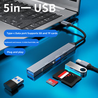 Adaptateur Type-C 3.0 Hub USB C Lecteur de Carte SDTF Convertisseur de Téléphone Portable Ordinateur Portable Station d'Accueil Multifonctionnelle