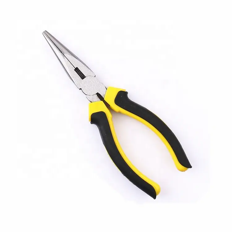 Custom Laser Logo Function good quality Long Nose Pliers with bicolor PVC Handle